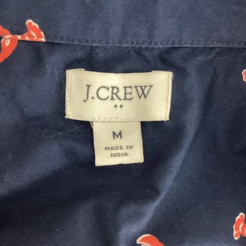 J.Crew Factory Signature Fit Sleeveless Poplin Shirt Navy Lobster M - Picture 6 of 7